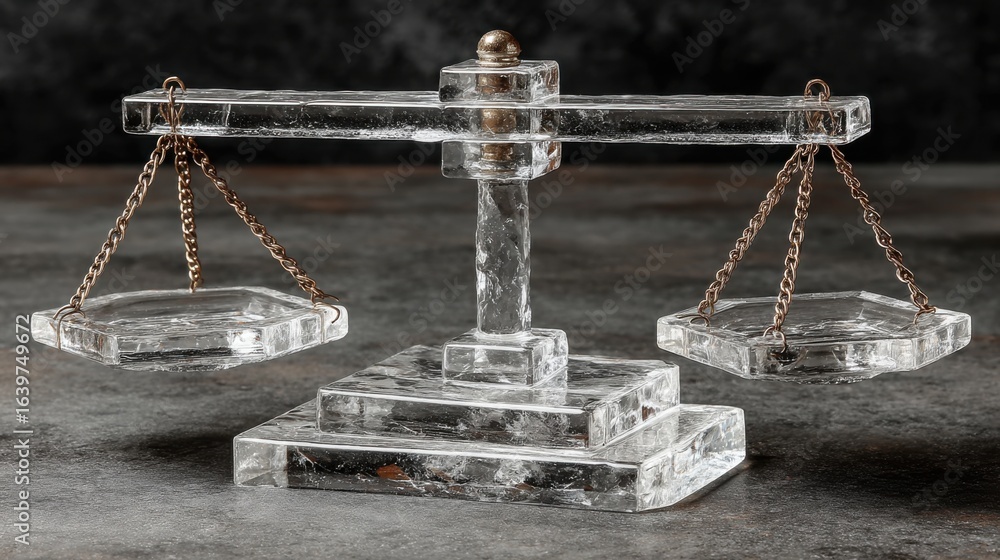 Poster balancing scale with a chain symbolizing clarity and the concept of growth through understanding and
