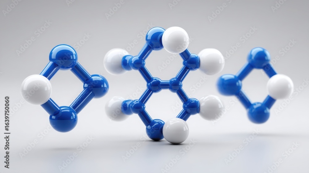 Poster molecule structure representing meaning-based input in semantic signal processor icon concept for sc