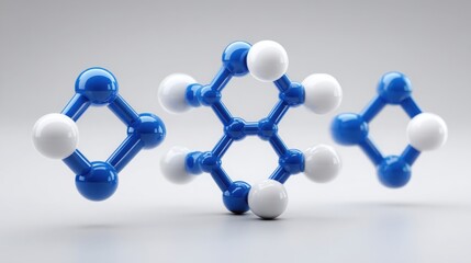 Molecule structure representing meaning-based input in semantic signal processor icon concept for scientific innovation
