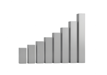 Growing Bar Graph - Data Visualization Concept on White Background