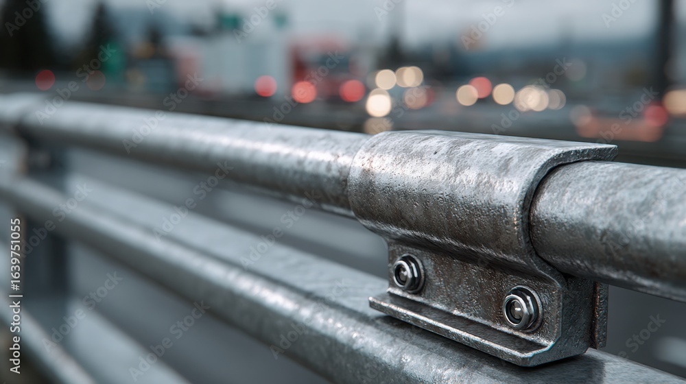 Aufkleber a metal rail with a blurry background symbolizing clear boundaries and structure in enforcing limits