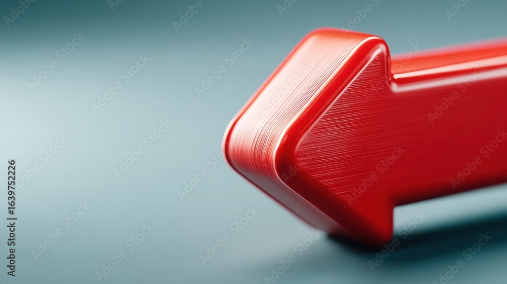 Aufkleber a striking red arrow pointing forward symbolizing direction and shift in focus on a clean white back