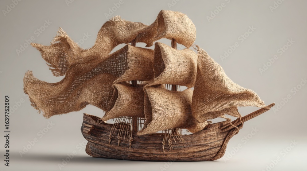 Poster creative ship design concept featuring a symbolic representation of small wins in a unique and playf