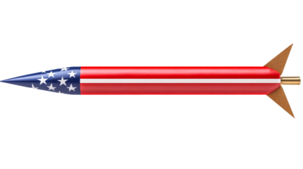 Projectile with patriotic stars and stripes motif