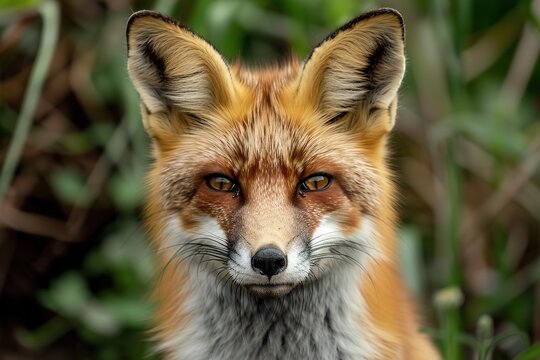 beautiful red fox looking at the camera