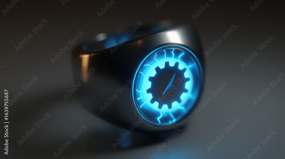 Aufkleber a striking clock with a blue glow symbolizing time management and structured execution in design