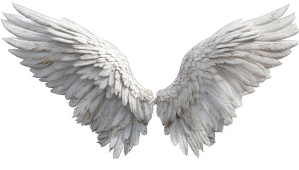 Fototapeta premium Pair of large, detailed white angel wings (1)