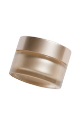 Luxury Gold Cosmetic Jar on White Background