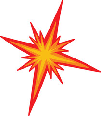 red star burst illustration comic effect