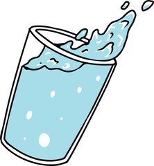 drinking water in a glass illustration