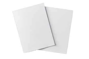 Two blank, white, rectangular sheets of paper, overlapping