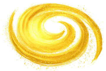 Golden spiral galaxy, swirling in gold