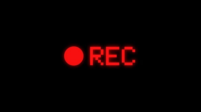 Rec on icon animation. Red logo camera video recording symbol, rec icon, rec button. 4k animation video