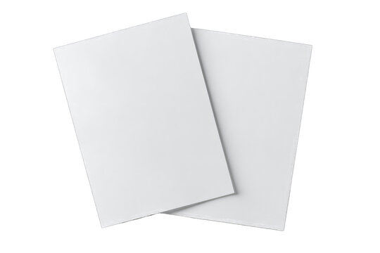 Two blank, white, rectangular sheets of paper, overlapping