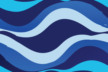 Seamless blue wave vector pattern, an abstract ocean illustration perfect for a banner or decoration