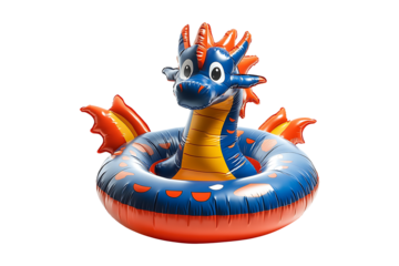 Inflatable Dragon Pool Float isolated on transparent background