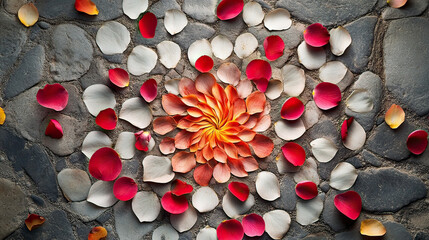 Flower Petals Arranged in Concentric Patterns – AI Generative