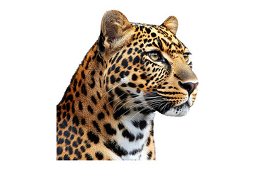 Obraz premium Leopard side view isolated on transparent background