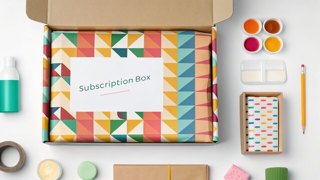 Discover curated delights in a vibrant subscription box filled with artistic supplies and creative inspiration