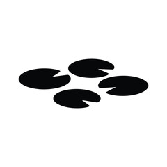 Floating lily pads vector silhouette