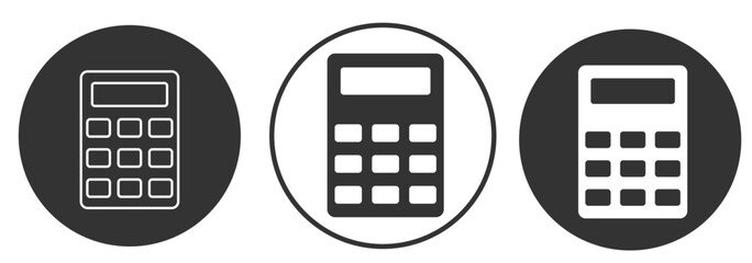 Vector illustration of Calculator icon set isolated on transparent background