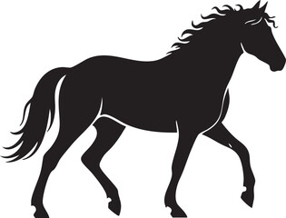 Obraz premium Elegant horse trotting silhouette