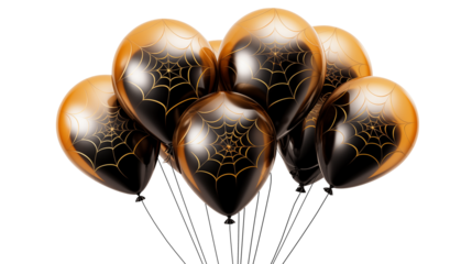 Spooky elegance shines with these Halloween balloons featuring a spiderweb design, perfect for adding a touch of festive fright to any party or event this season