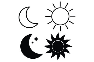 Sun and moon icon.