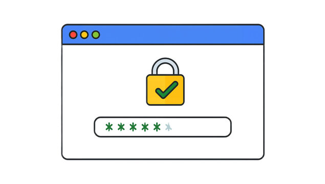 Secure website login page displaying a locked padlock icon and a password field with masked characters.