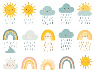 Kids Education And Learning Illustrations—Cute Weather Learning Illustration
