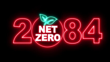Net zero emissions by 2084 to change climate and net zero greenhouse gas emissions target. Sustainable development and green business concept. net zero greenhouse gas emissions target. 