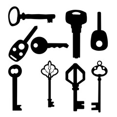 Set Of Vintage Key.Key Vector