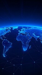 Global interconnectedness illustrated as a network map of the world.