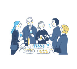 通夜ぶるまい・法事で会食をする弔問客