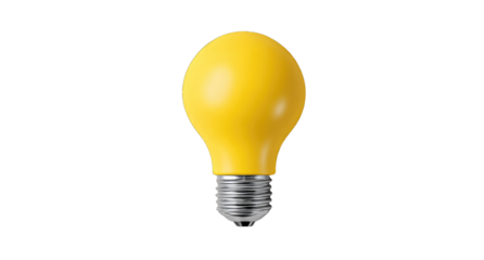 Isolated yellow light bulb