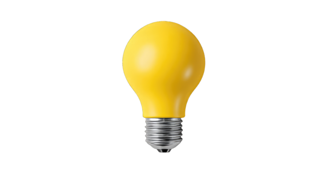 Isolated yellow light bulb