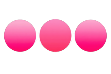 Three overlapping circles, progressively varying shades of pink