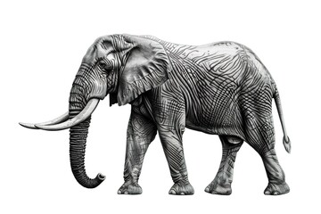 Realistic computer drawing elephant isolated on white
