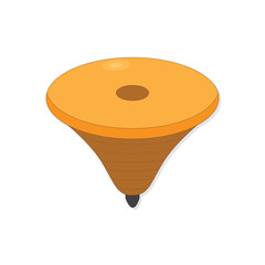Clay spinning top toy child game clip art vector illustration