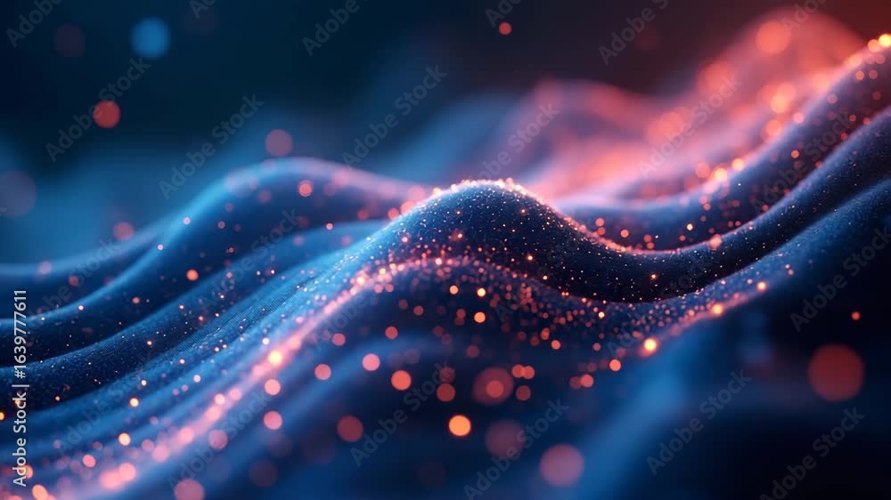 Poster modern stock market information: ripple curve concept illustration in wide format - visualize trends