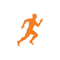 Running man silhouette vector illustration of athlete jogging and sprinting in action