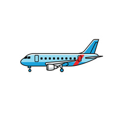 Vector illustration of airplane flying in the sky for travel and transportation