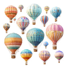 Obraz premium Vintage hot air balloons in a cluster
