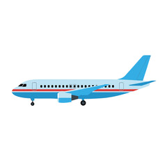 Vector illustration of airplane flying in the sky for travel and transportation