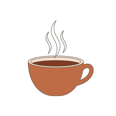 Coffee and Tea Cups with Steam Vector Illustration