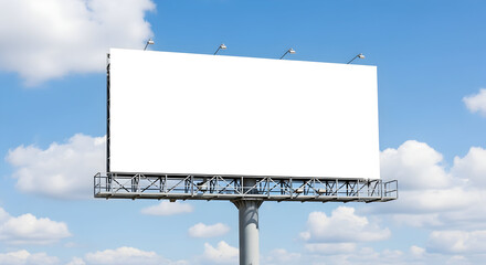 Blank billboard mockup for advertising campaign design template highway roadside clear sky outdoor advertising space marketing promotion commercial message blank signboard empty billboard