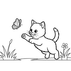 Fototapeta premium Ausmalbild Katze