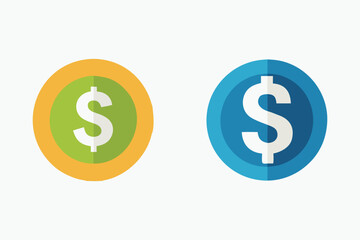 Dollar Sign and Financial Chart Icons for Business