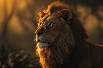 Ai generated image of a male lion