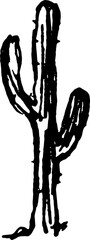 Fototapeta premium abstract design of American wild west desert with cowboys - hand drawn Black illustration. Ilustraciones del viejo oeste. PNG.JPG. VEKTOR